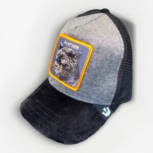 Goorin Bros Animal Farm Trucker Baseball Snapback Hat Cap Black Panther Soft Paw